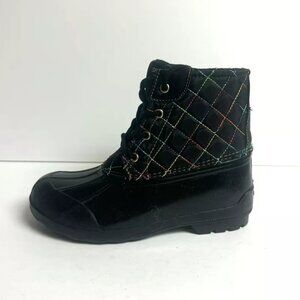 Sperry Girls Port Boot Black Size 2 M Big Kid